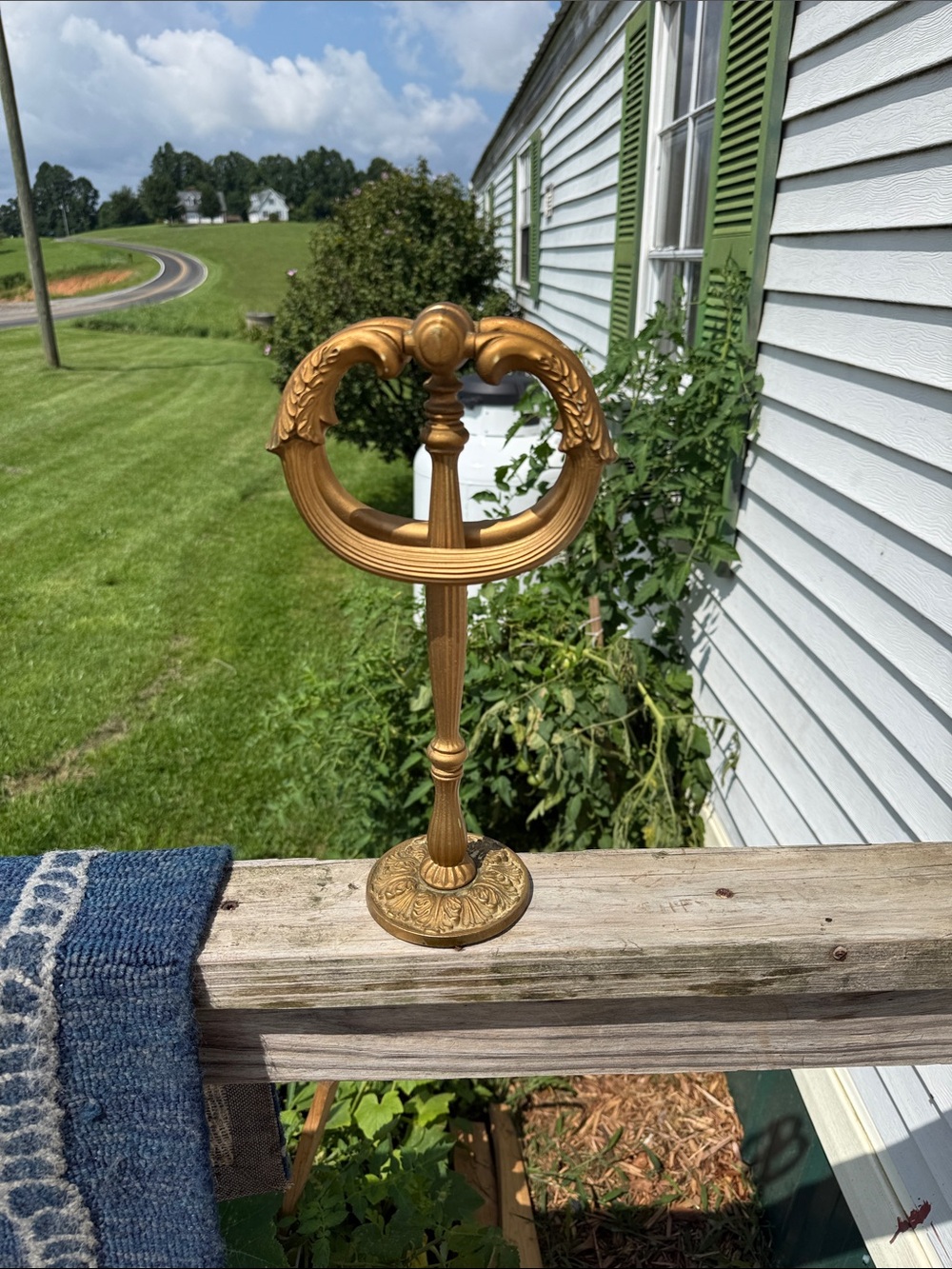 Vintage Hollywood Regency Brass towel bar